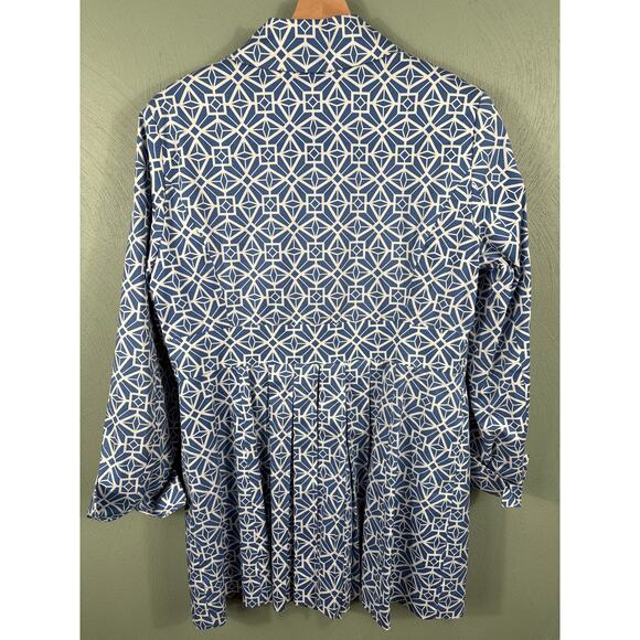 Tyler Boe Blue and White Geometric Blazer - Picture 13 of 14